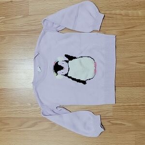 GAP Girls Lavender Long Sleeve Penguin Knit